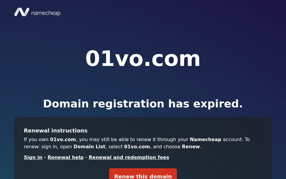 Screenshot of 01vo.com
