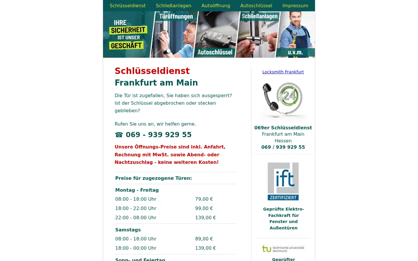 Screenshot of 069er-schluesseldienst.de