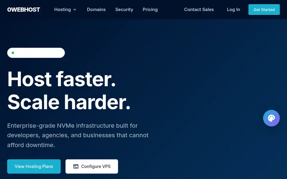 Screenshot of 0webhost.com