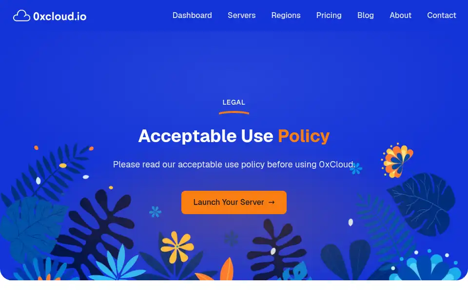 Screenshot of 0xcloud.io