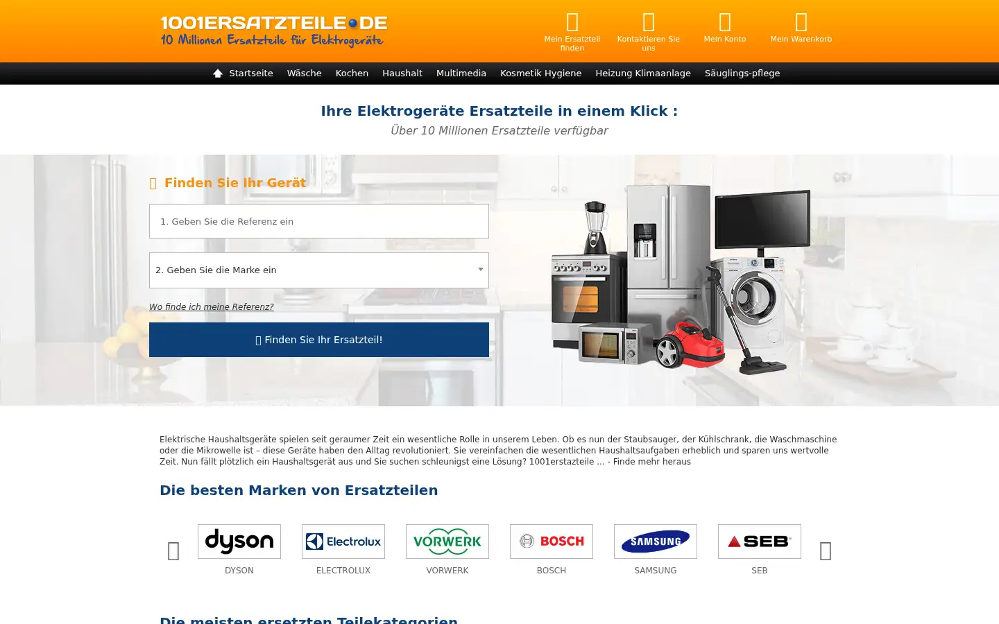 Screenshot of 1001ersatzteile.de