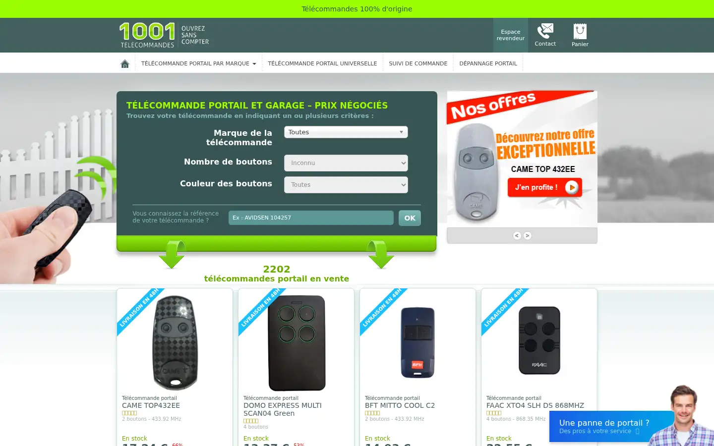 Screenshot of 1001telecommandes.com