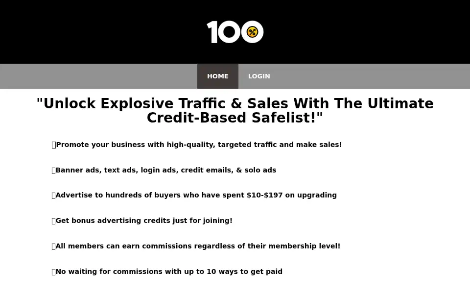 Screenshot of 100percentclicks.com