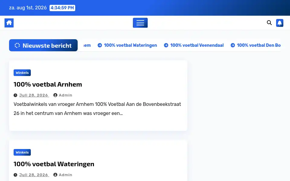 Screenshot of 100voetbal.nl