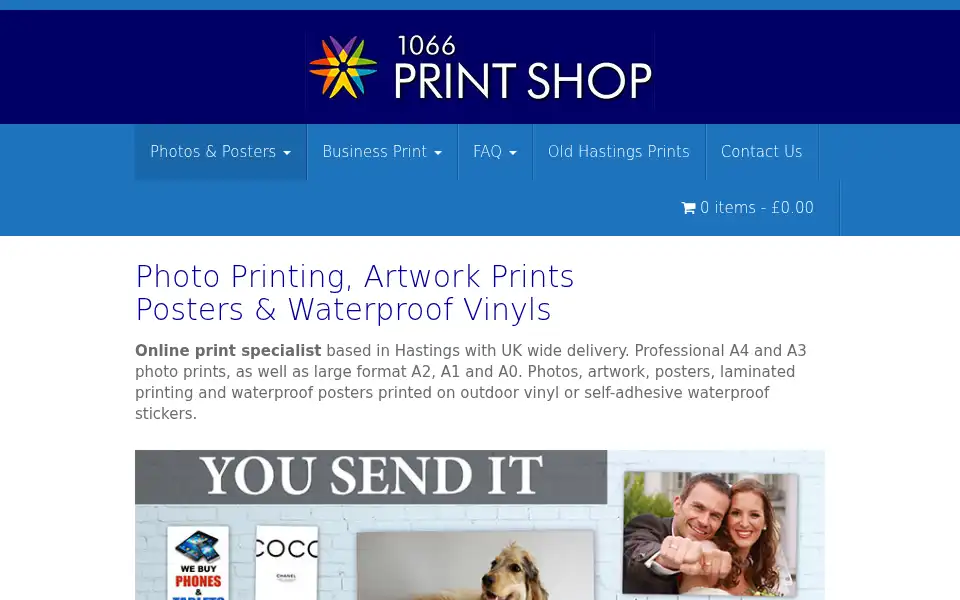 Screenshot of 1066printshop.co.uk