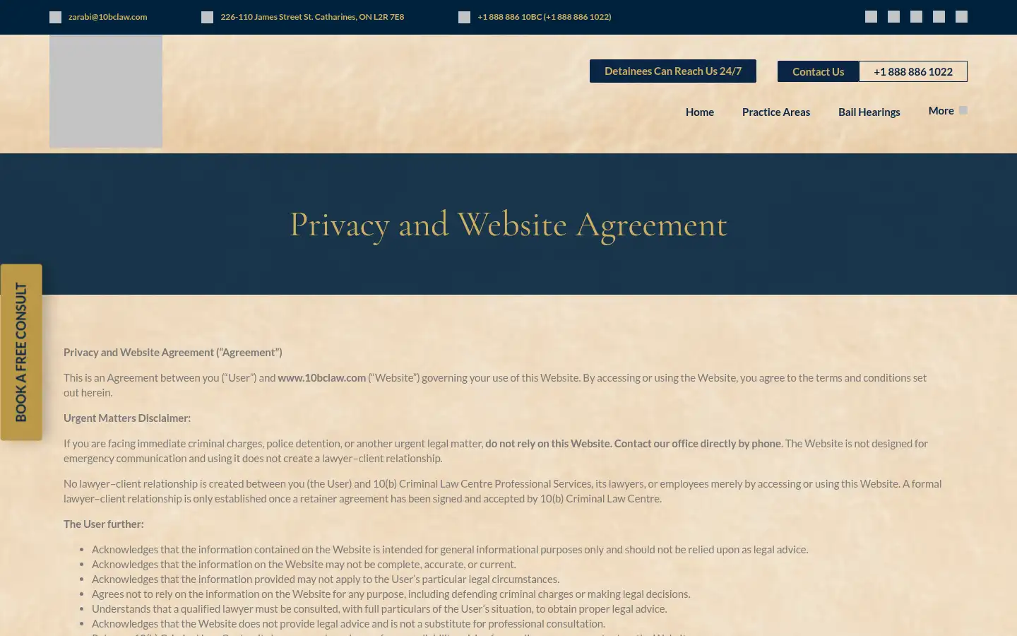 Screenshot of 10bclaw.com