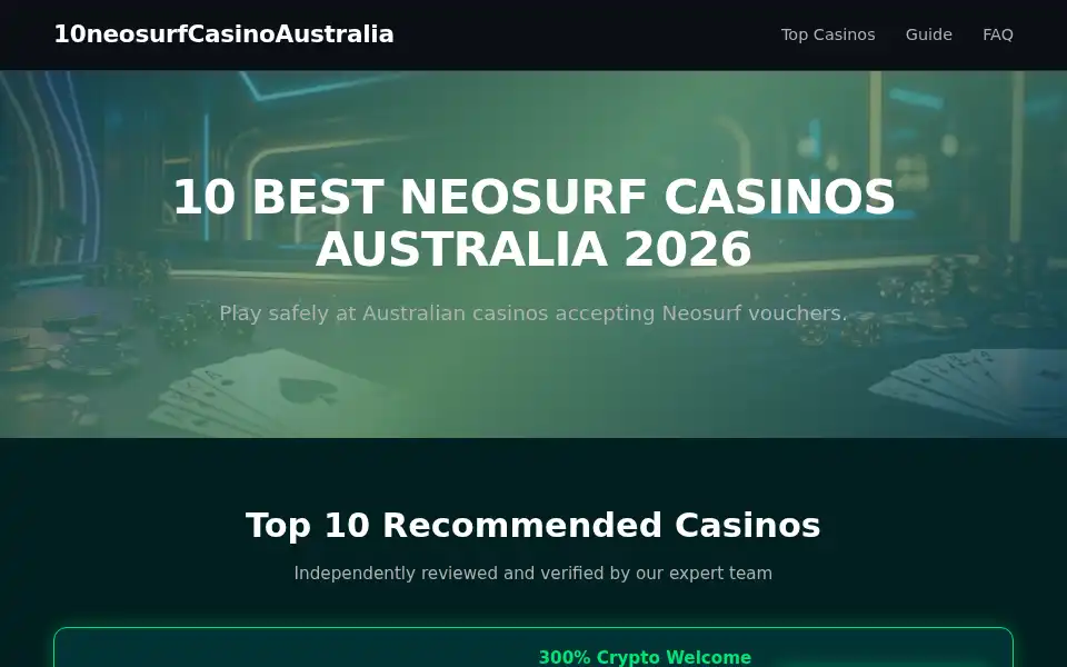 Screenshot of 10neosurfcasinoaustralia.org