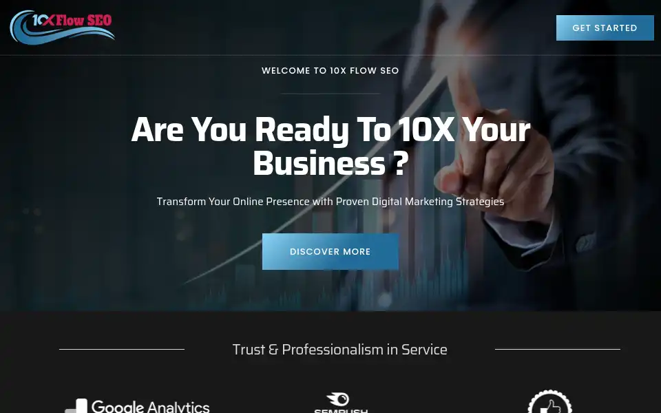 Screenshot of 10xflowseo.com