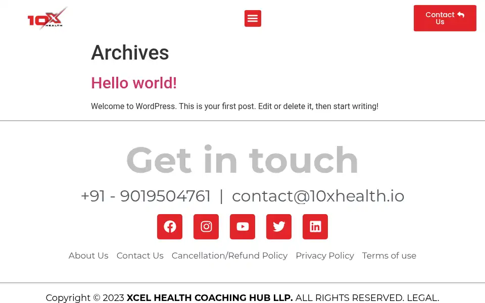 Screenshot of 10xhealth.io