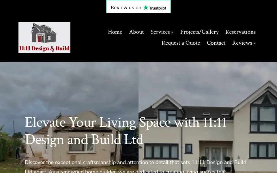 Screenshot of 1111designbuild.co.uk