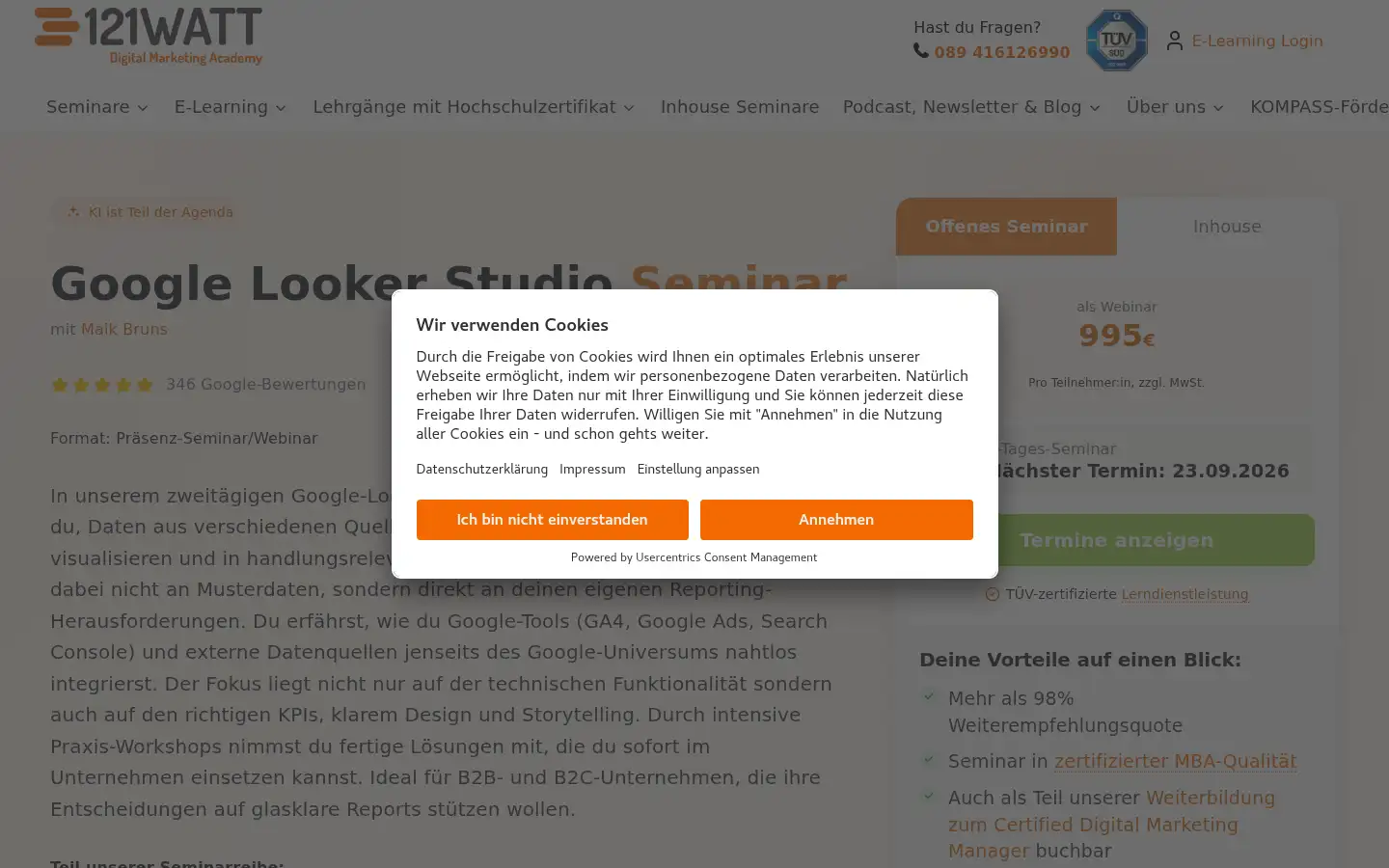 Screenshot of 121watt.de