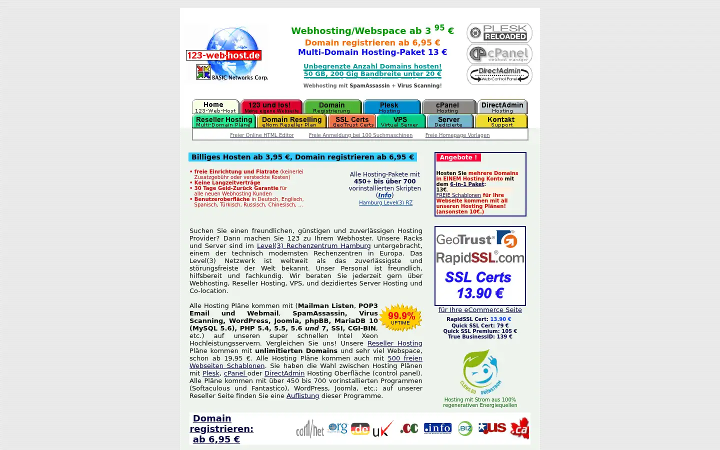 Screenshot of 123-web-host.de