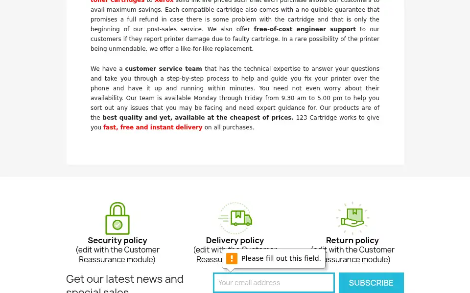 Screenshot of 123cartridge.co.uk