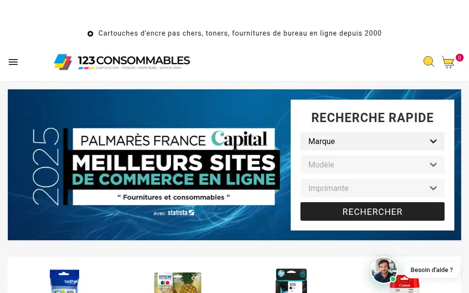 Screenshot of 123consommables.com