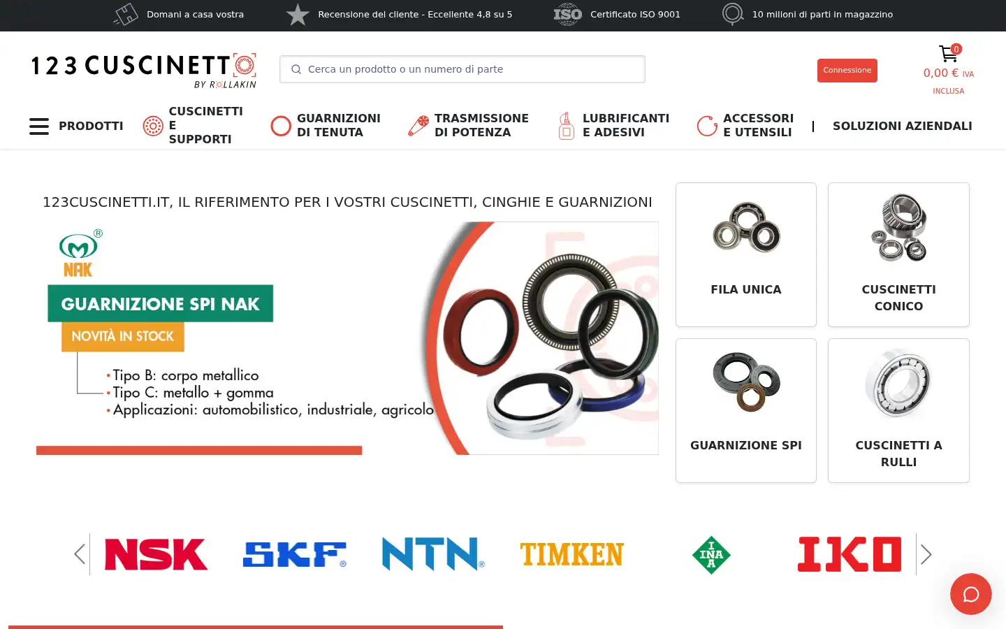 Screenshot of 123cuscinetti.it