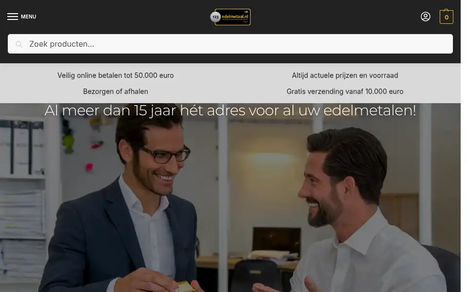 Screenshot of 123edelmetaal.nl