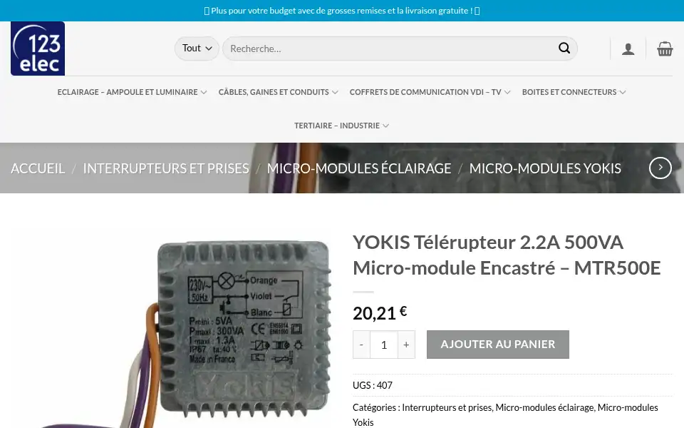 Screenshot of 123elecfr.com
