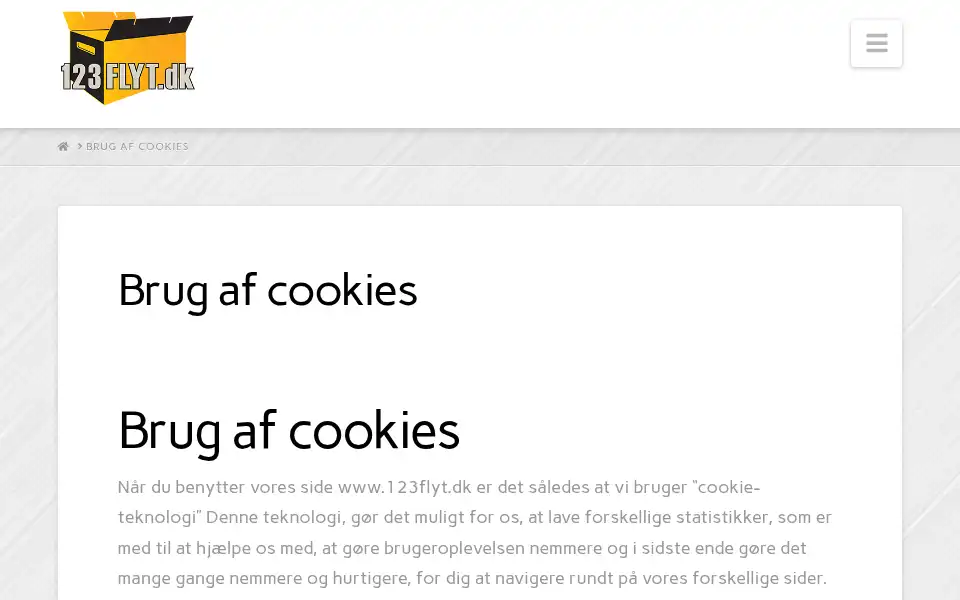 Screenshot of 123flyt.dk