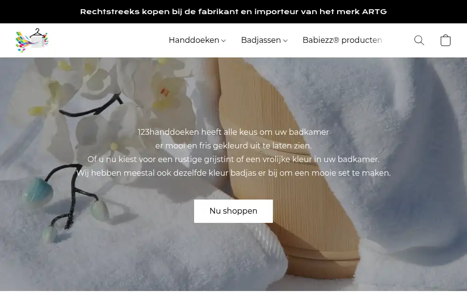 Screenshot of 123handdoeken.nl