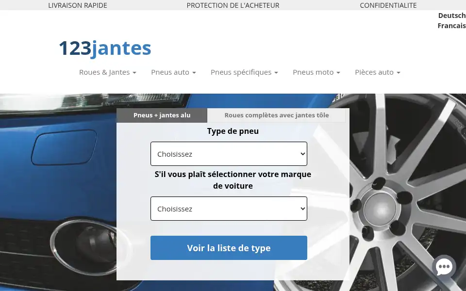 Screenshot of 123jantes.ch