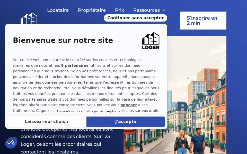 Screenshot of 123loger.com