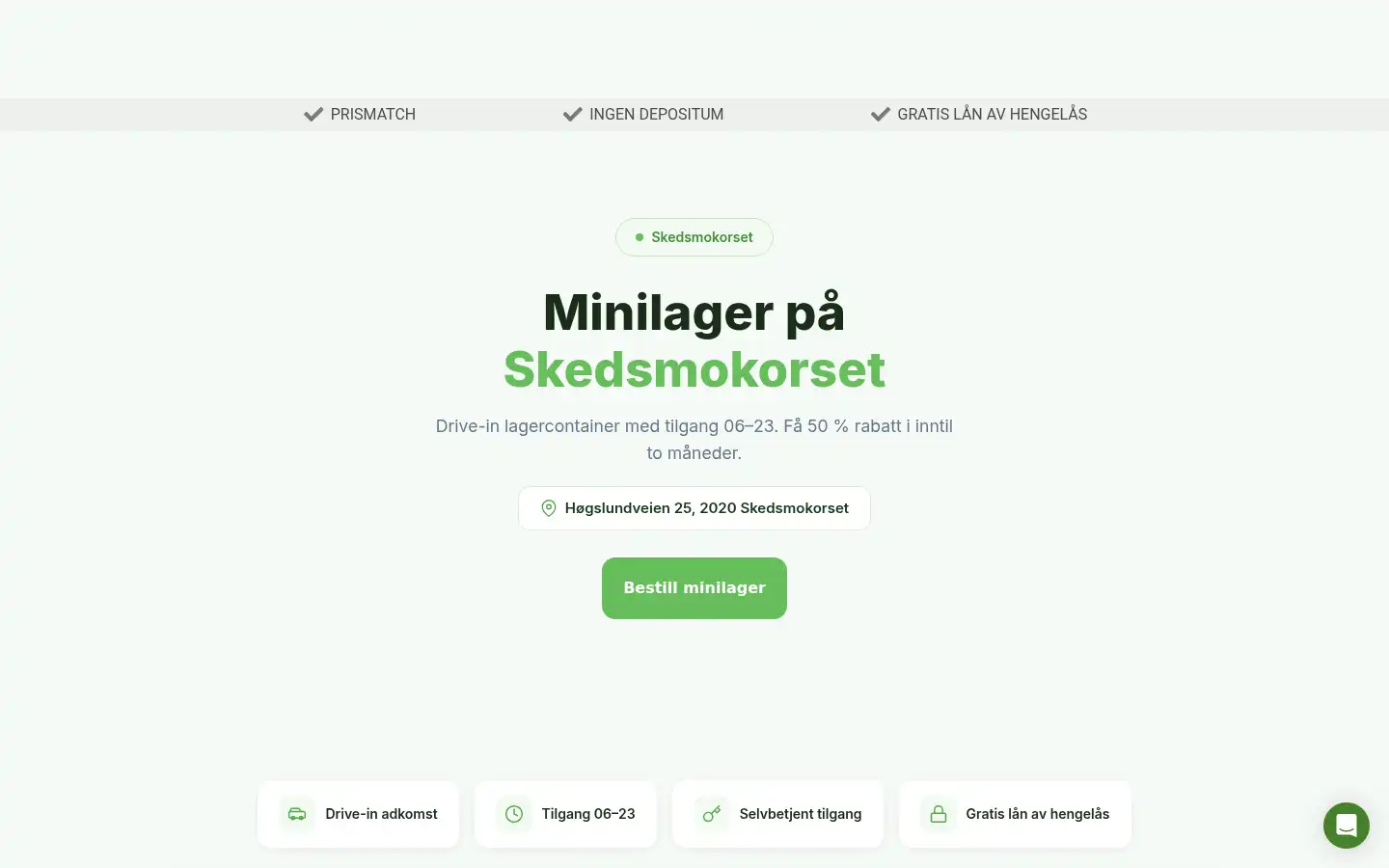 Screenshot of 123minilager.no