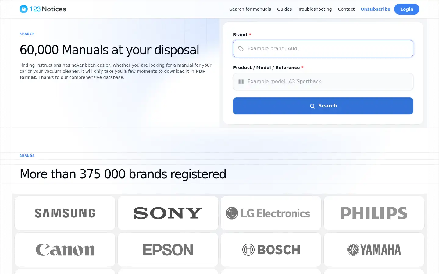 Screenshot of 123notices.com