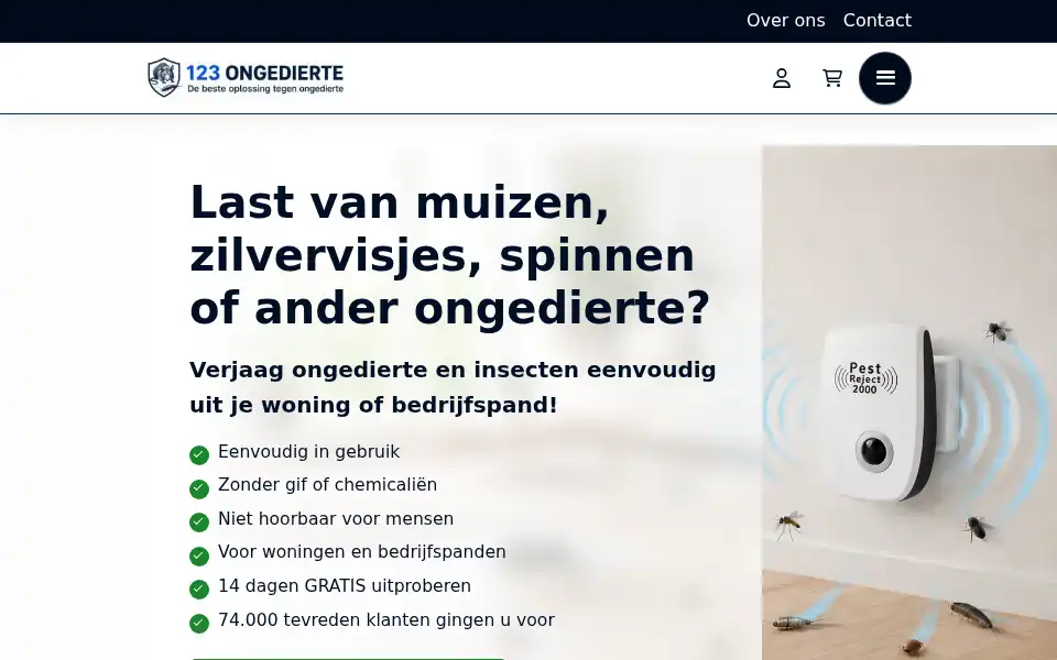 Screenshot of 123ongedierte.nl
