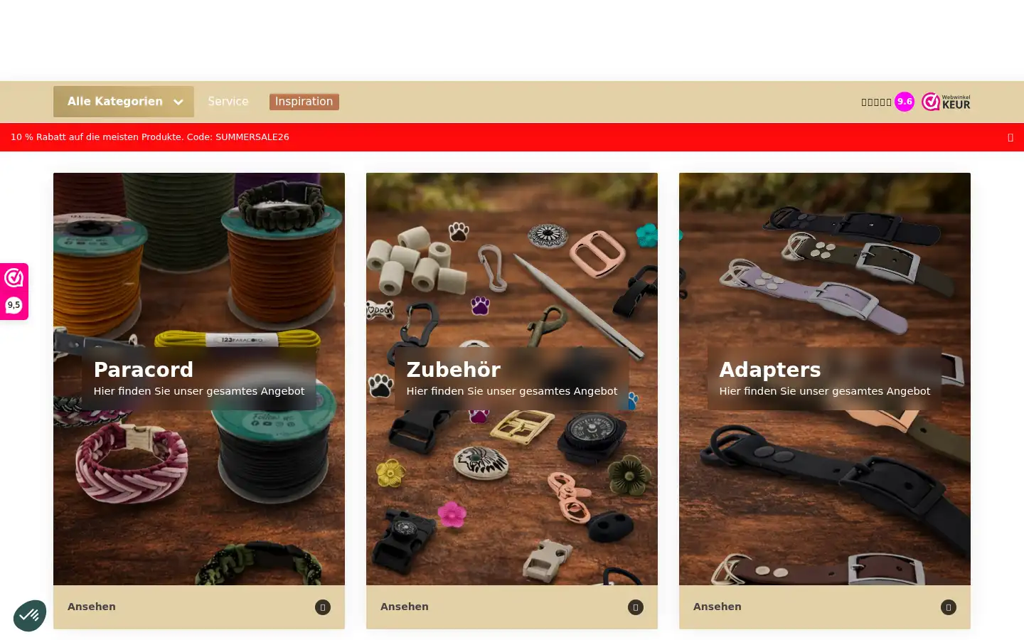 Screenshot of 123paracord.de