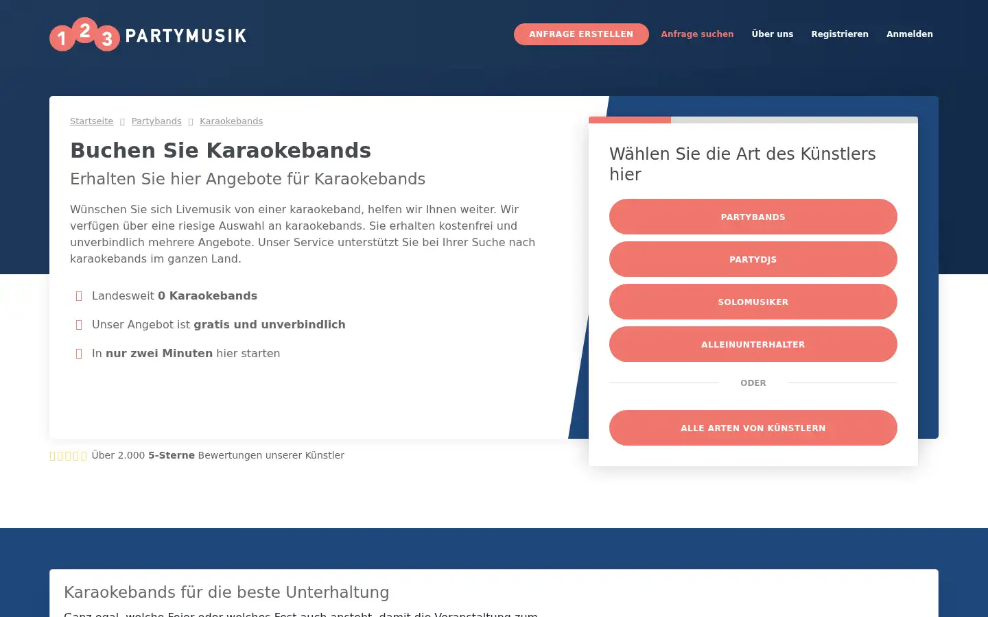 Screenshot of 123partymusik.de