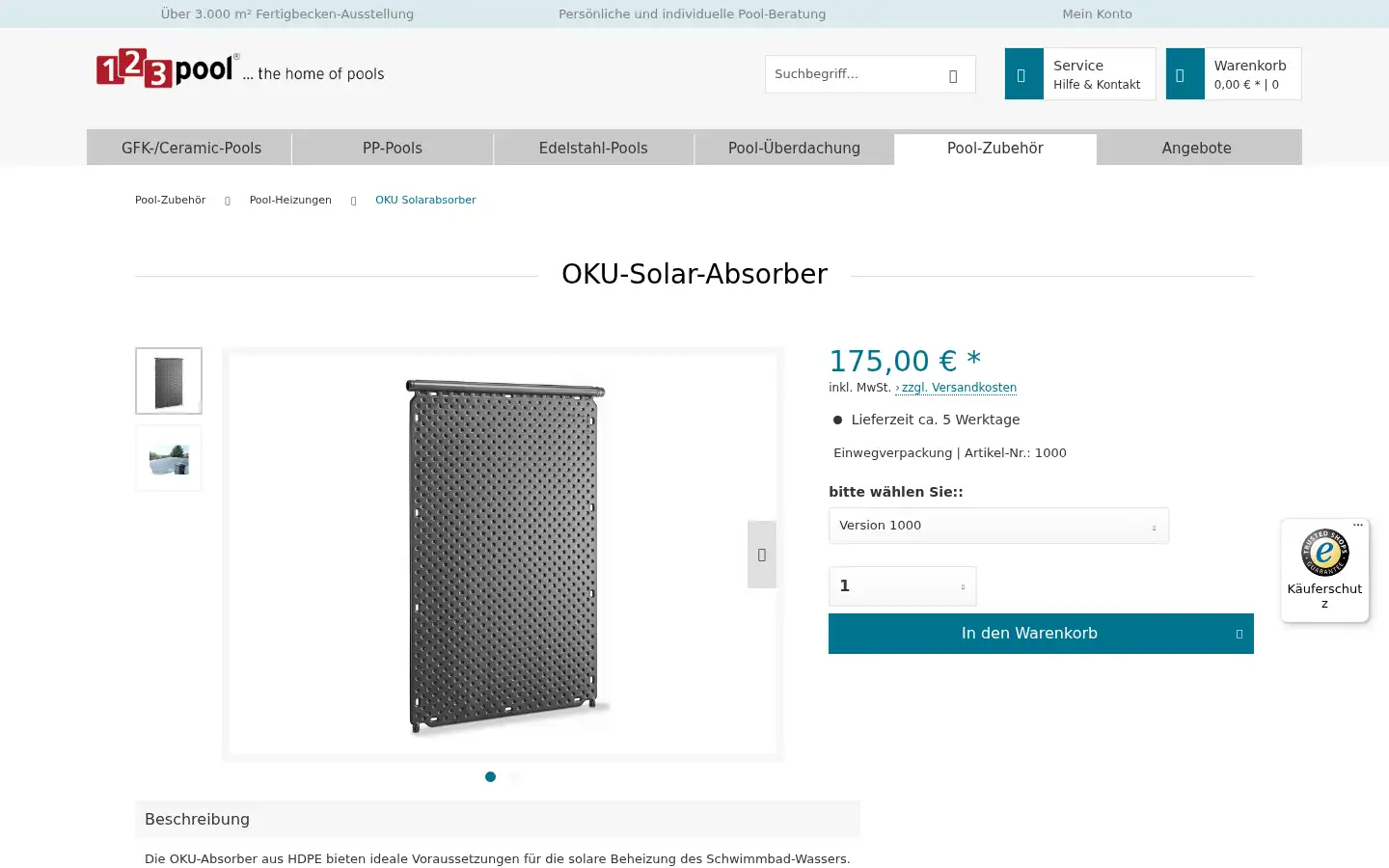 Screenshot of 123pool.de