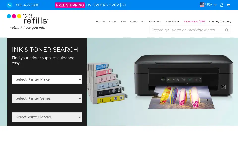 Screenshot of 123refills.net