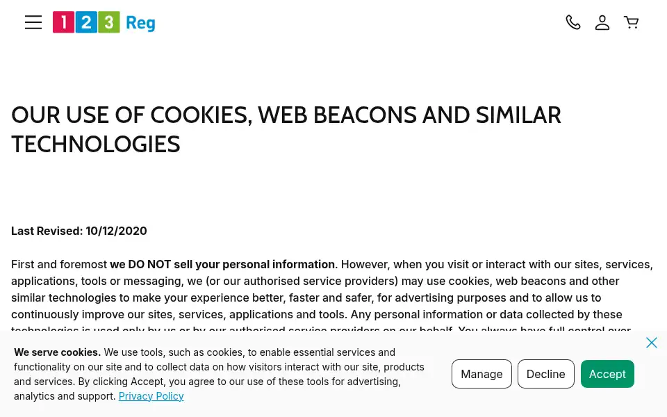 Screenshot of 123reg.com