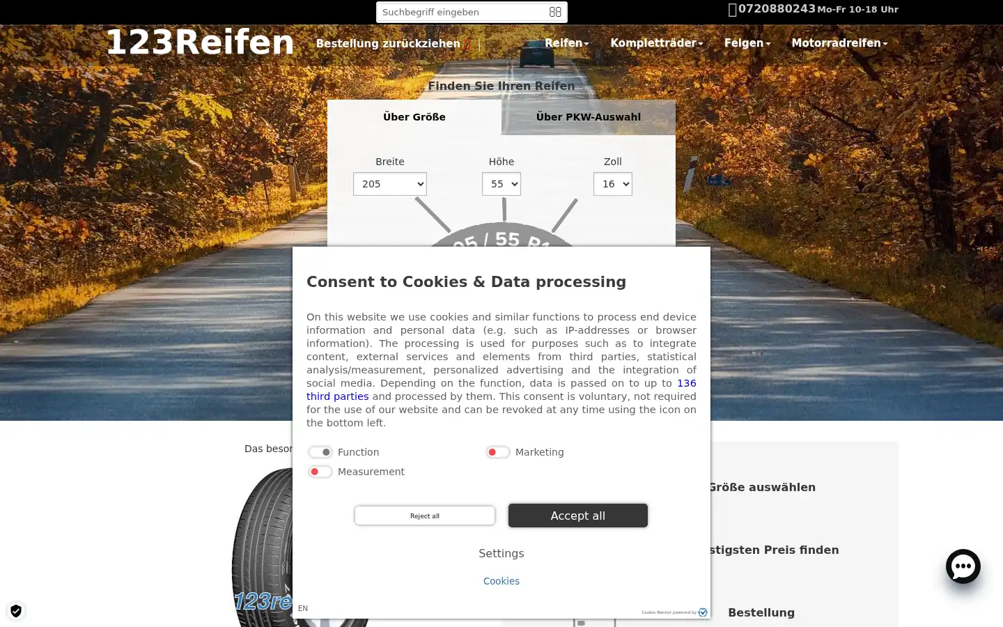 Screenshot of 123reifen.de