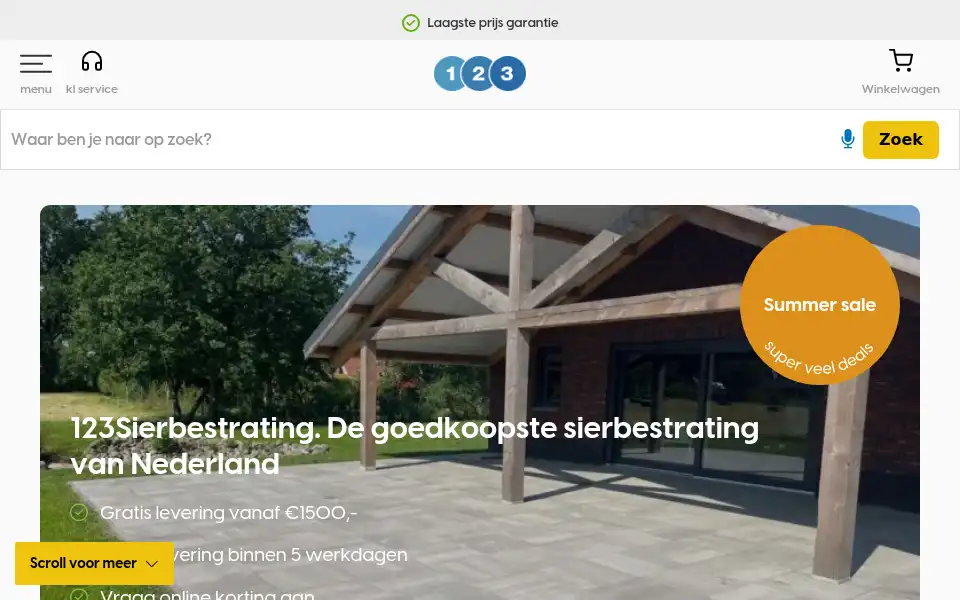 Screenshot of 123sierbestrating.nl