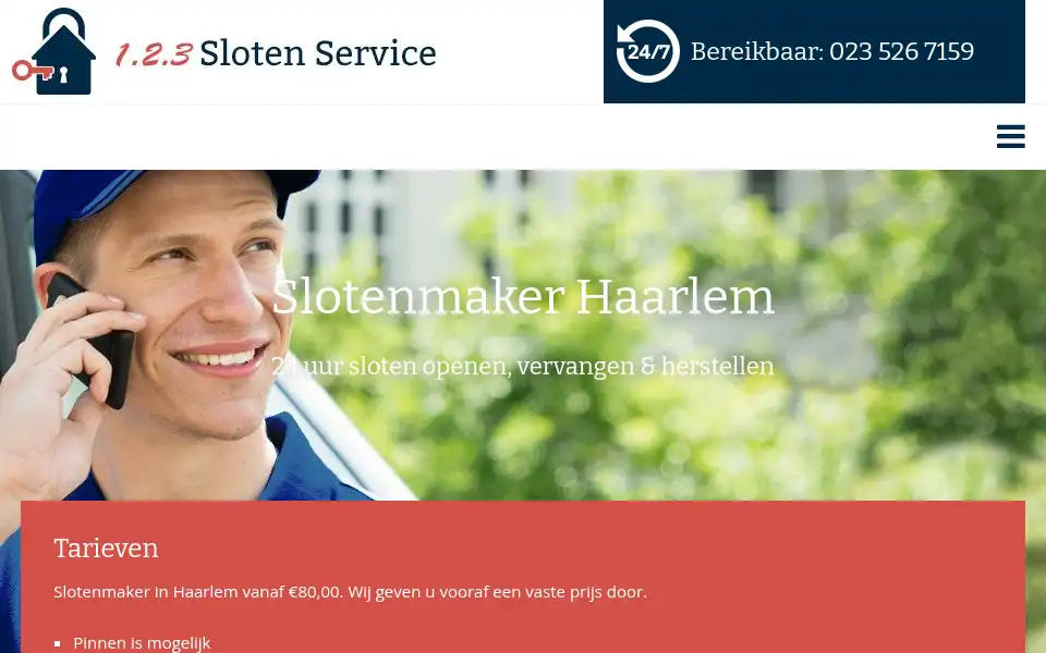 Screenshot of 123slotenservice.nl