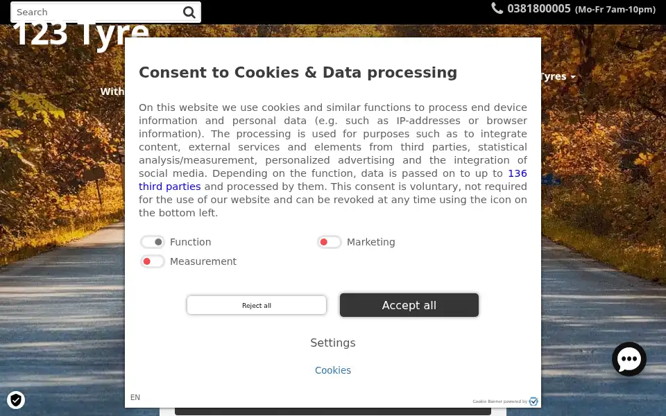 Screenshot of 123tyre.ie