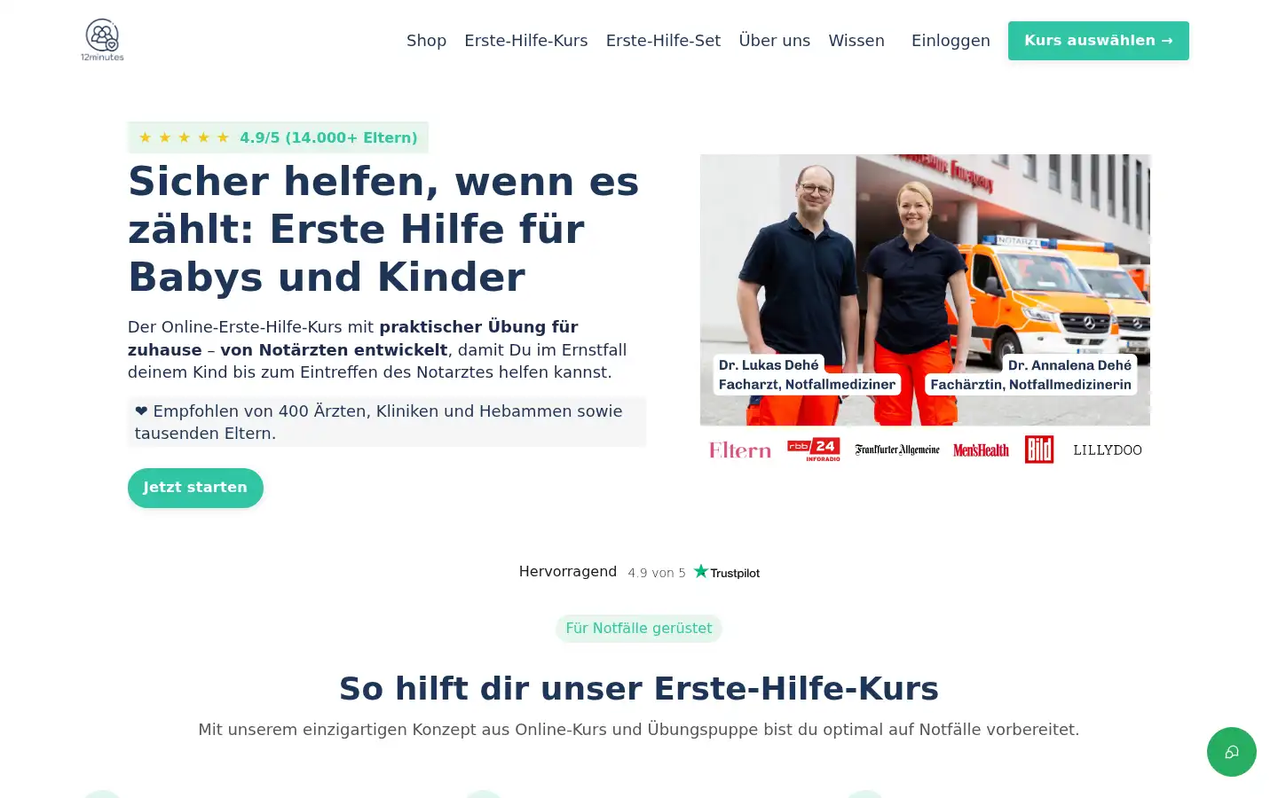 Screenshot of 12minutes.de