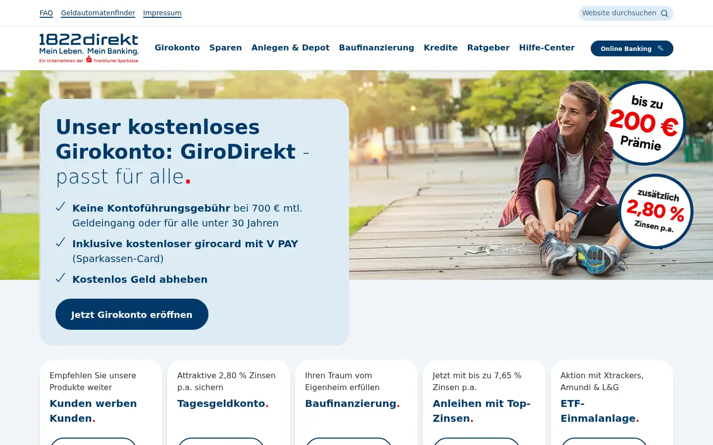 Screenshot of 1822direkt.de