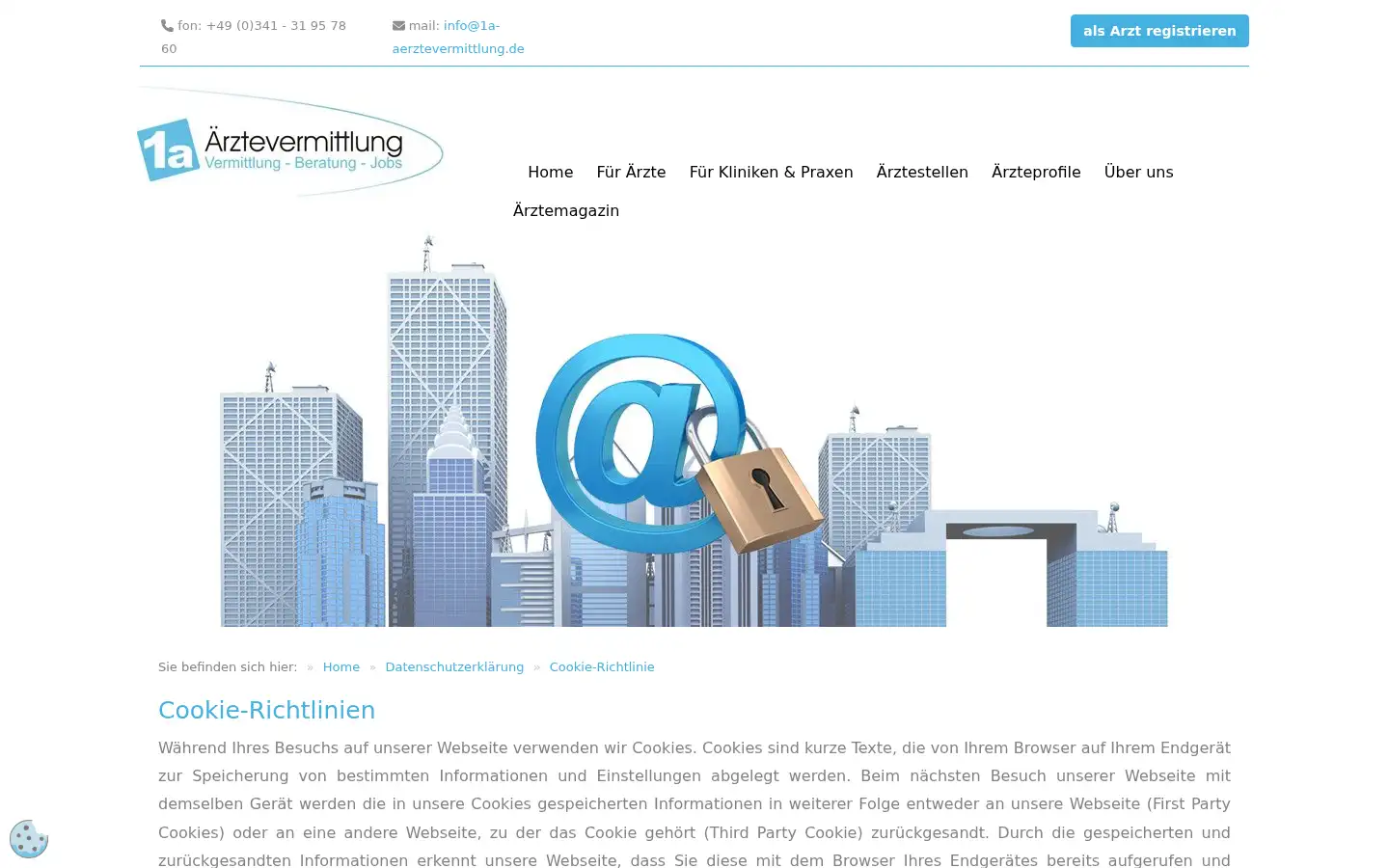 Screenshot of 1a-aerztevermittlung.de
