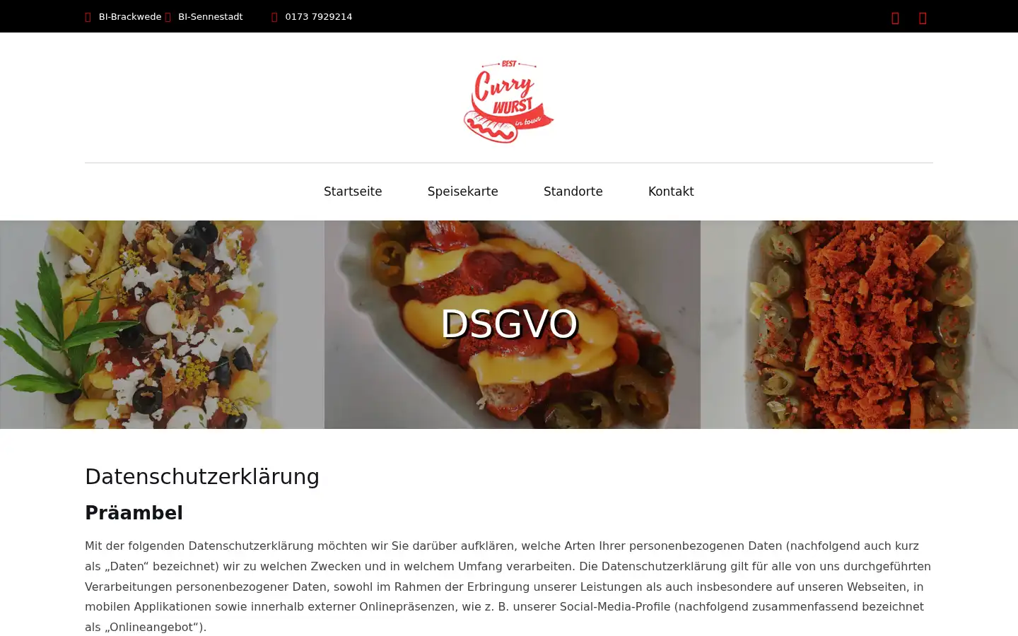 Screenshot of 1a-currywurst.de
