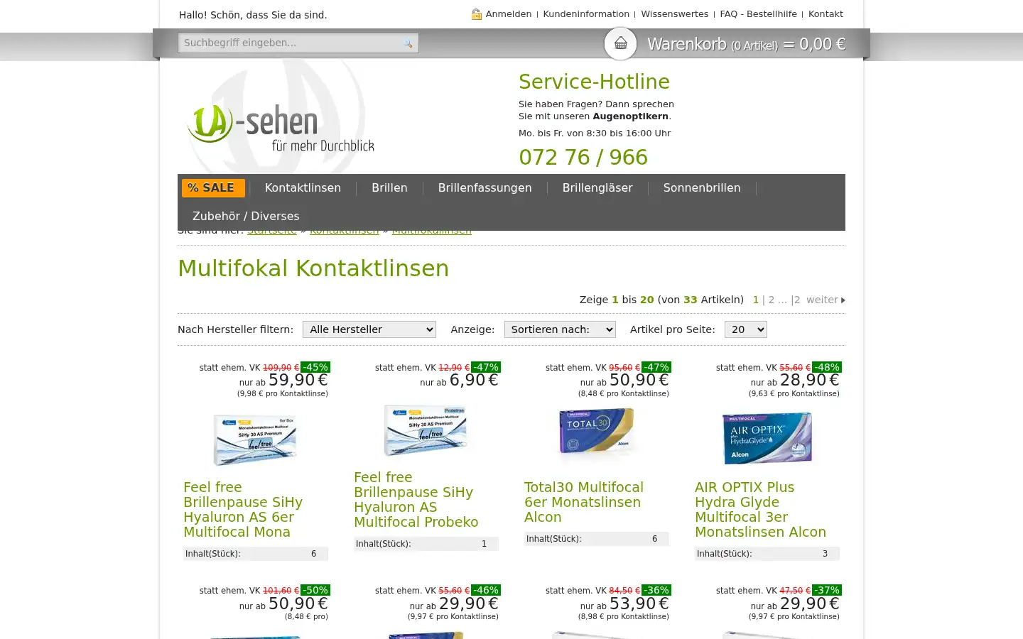 Screenshot of 1a-sehen.de
