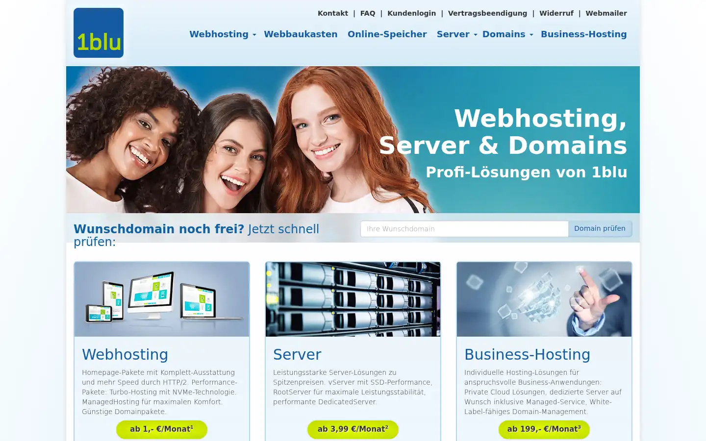 Screenshot of 1blu.de