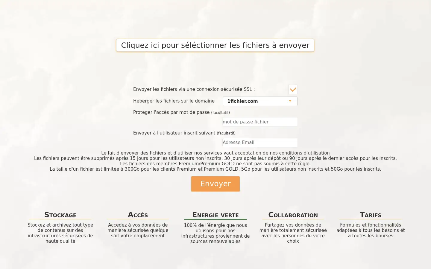 Screenshot of 1fichier.com
