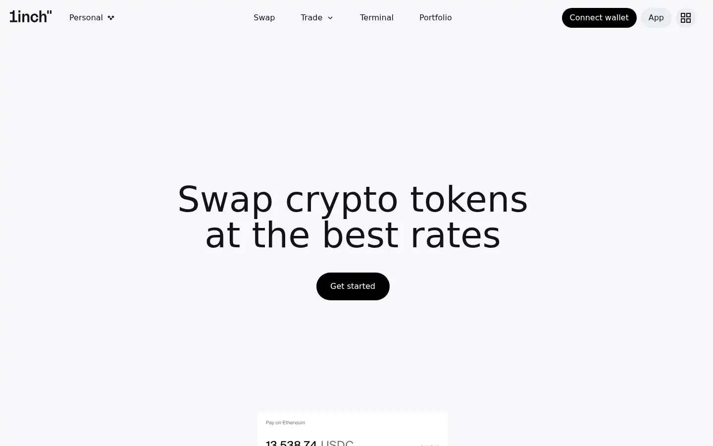 Screenshot of 1inch.com