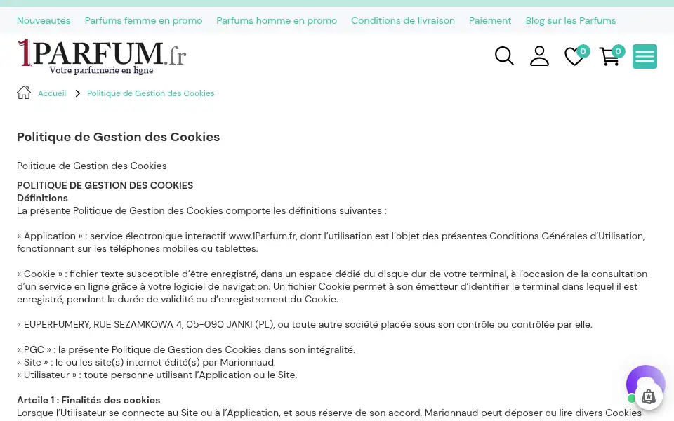 Screenshot of 1parfum.fr