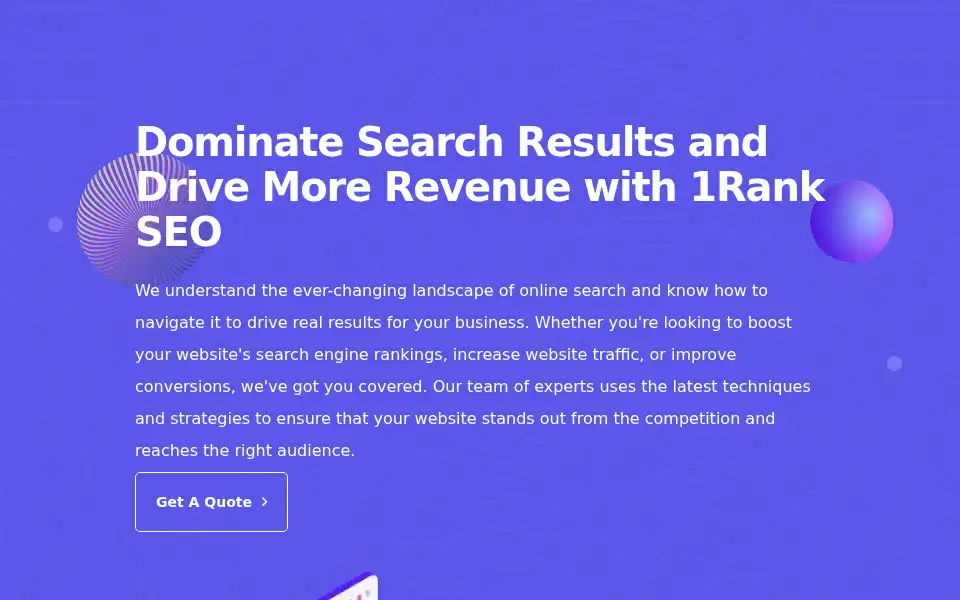 Screenshot of 1rankseo.com