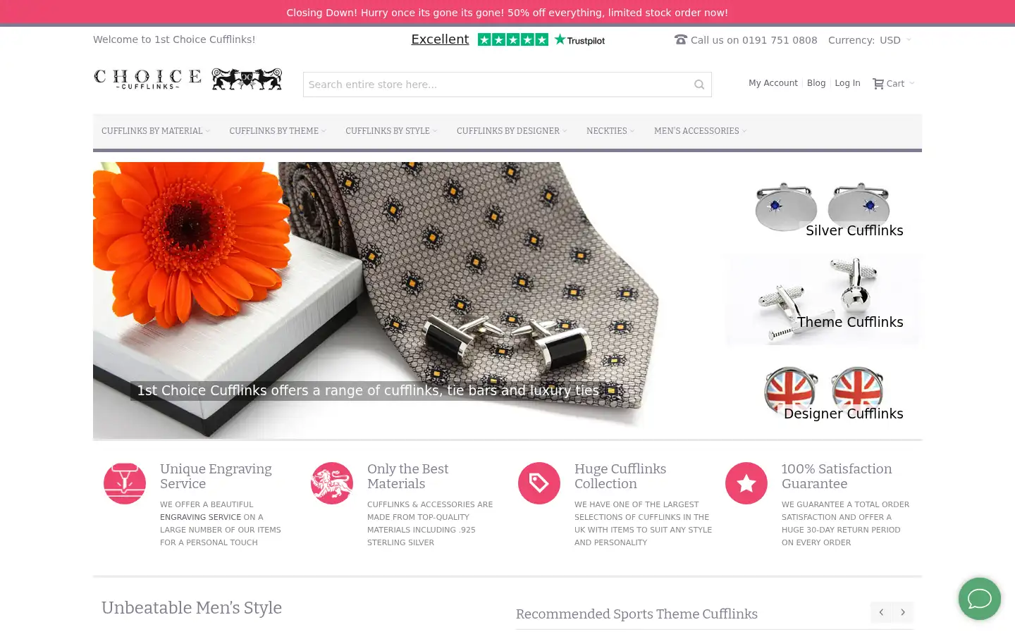 Screenshot of 1stchoicecufflinks.com