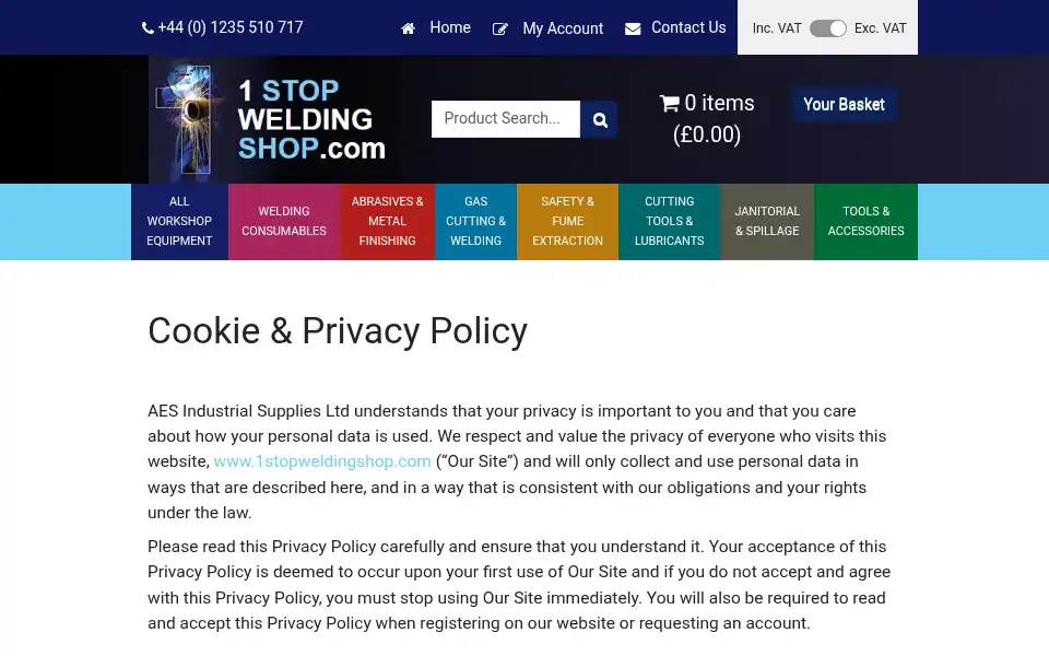Screenshot of 1stopweldingshop.com