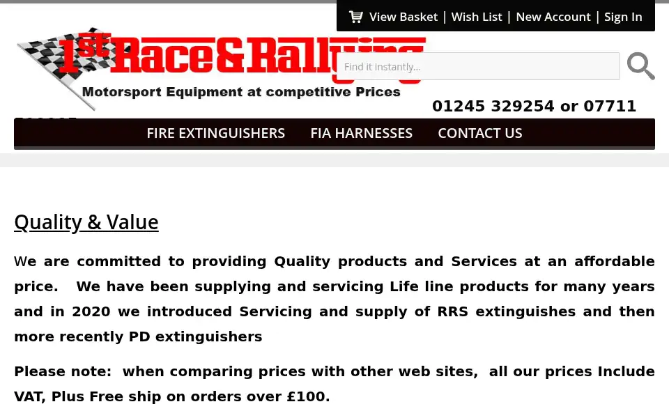 Screenshot of 1stracerallying.co.uk